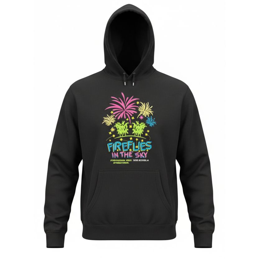 PGI FIREFLIES IN THE SKY - EMBROIDERED HOODED SWEATSHIRT