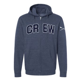 Crew Embroidered Full-Zip Hooded Sweatshirt Navy