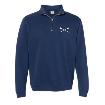 CREW USA Crossed Oars 1/4 Zip Dyed Sweatshirt Navy