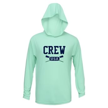 CREW USA Primary Logo UV Performance Hooded Pullover Mint 