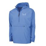 CREW USA Crossed Oars Pack-N-Go Rain Jacket Aqua 