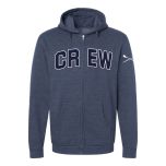 Crew Embroidered Full-Zip Hooded Sweatshirt Navy