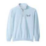 CREW USA Crossed Oars 1/4 Zip Dyed Sweatshirt Chambray