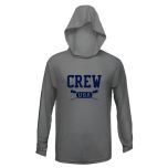 CREW USA Primary Logo UV Performance Hooded Pullover Heather Charcoal 