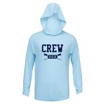 CREW USA Primary Logo UV Performance Hooded Pullover Light Blue